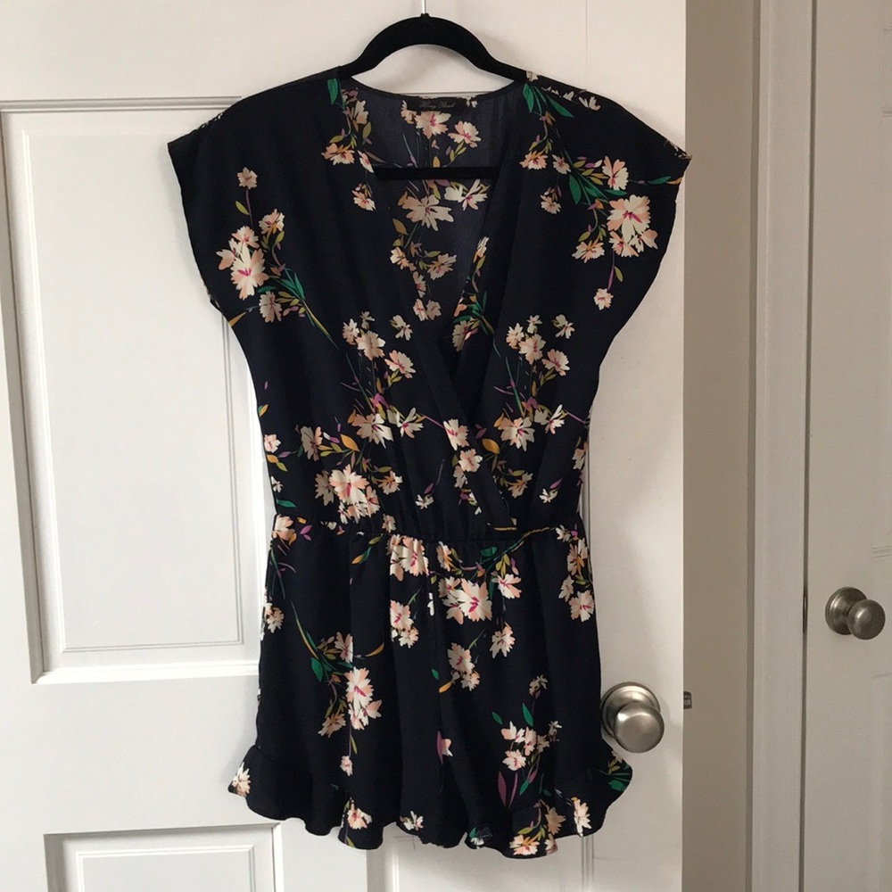 Honey Punch Navy Floral Romper